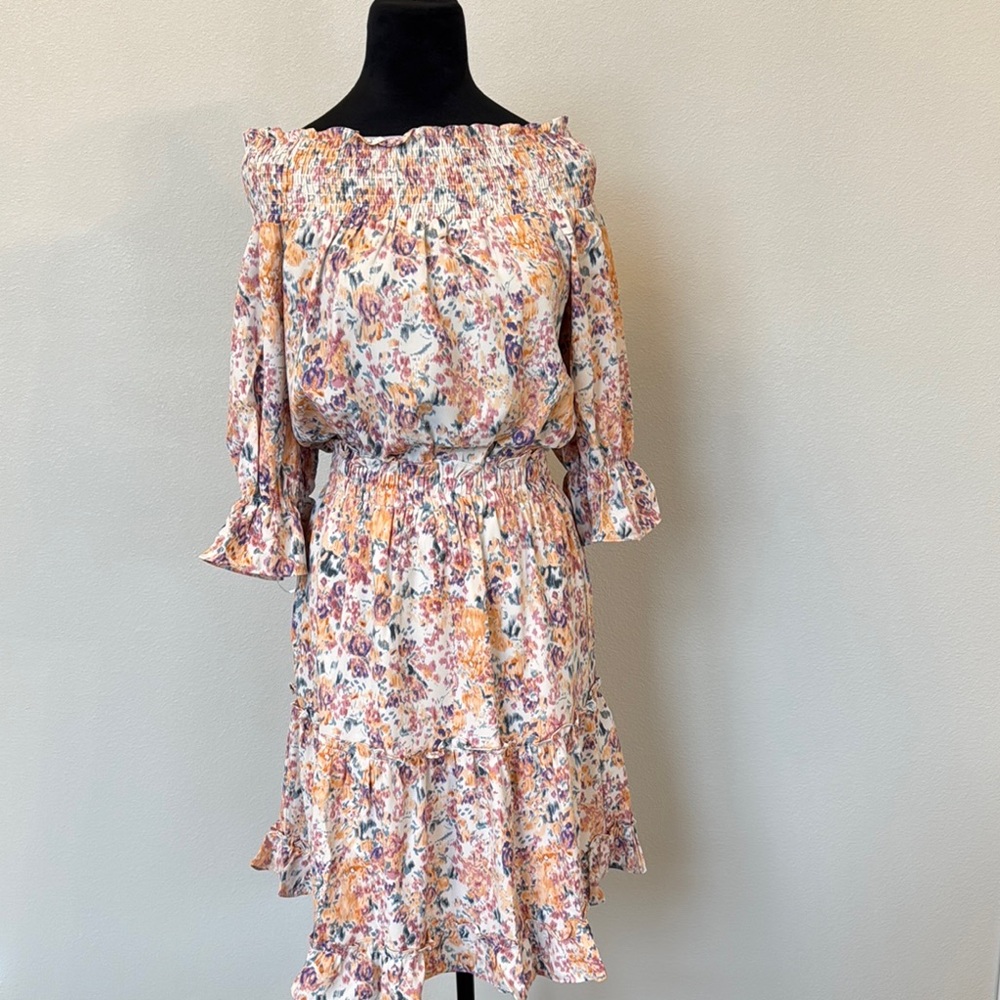 New without tags Pink Off-Shoulder Bishop Sleeve Sundress